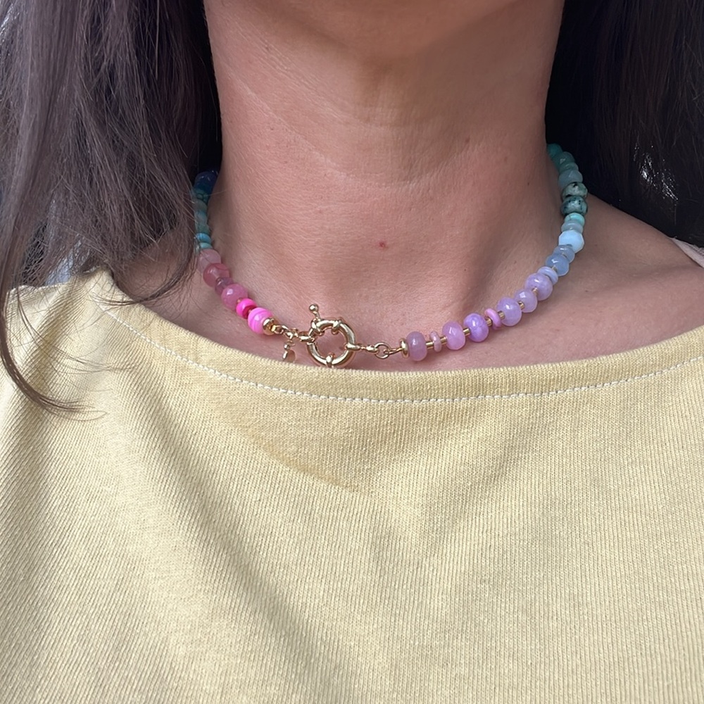 Colorful, 15” Gemstone Necklace - Picture 8 of 8